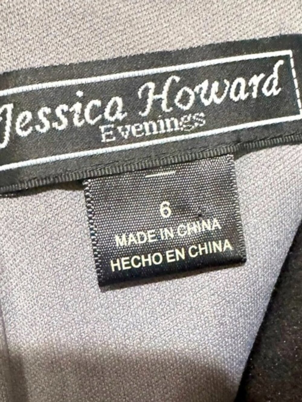 Jessica Howard Evenings Silver Tiered Cocktail Dress Rhinestone Size 6 - Picture 10 of 10